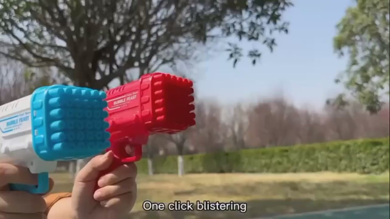 Bazooka Bubble Water Gun | Rechargeable Bubble Blaster Toy for Kids | Outdoor Fun